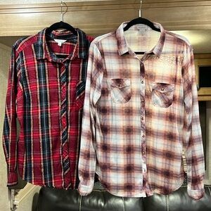 Women’s Shirts Bundle Flannel Plaid Size XL